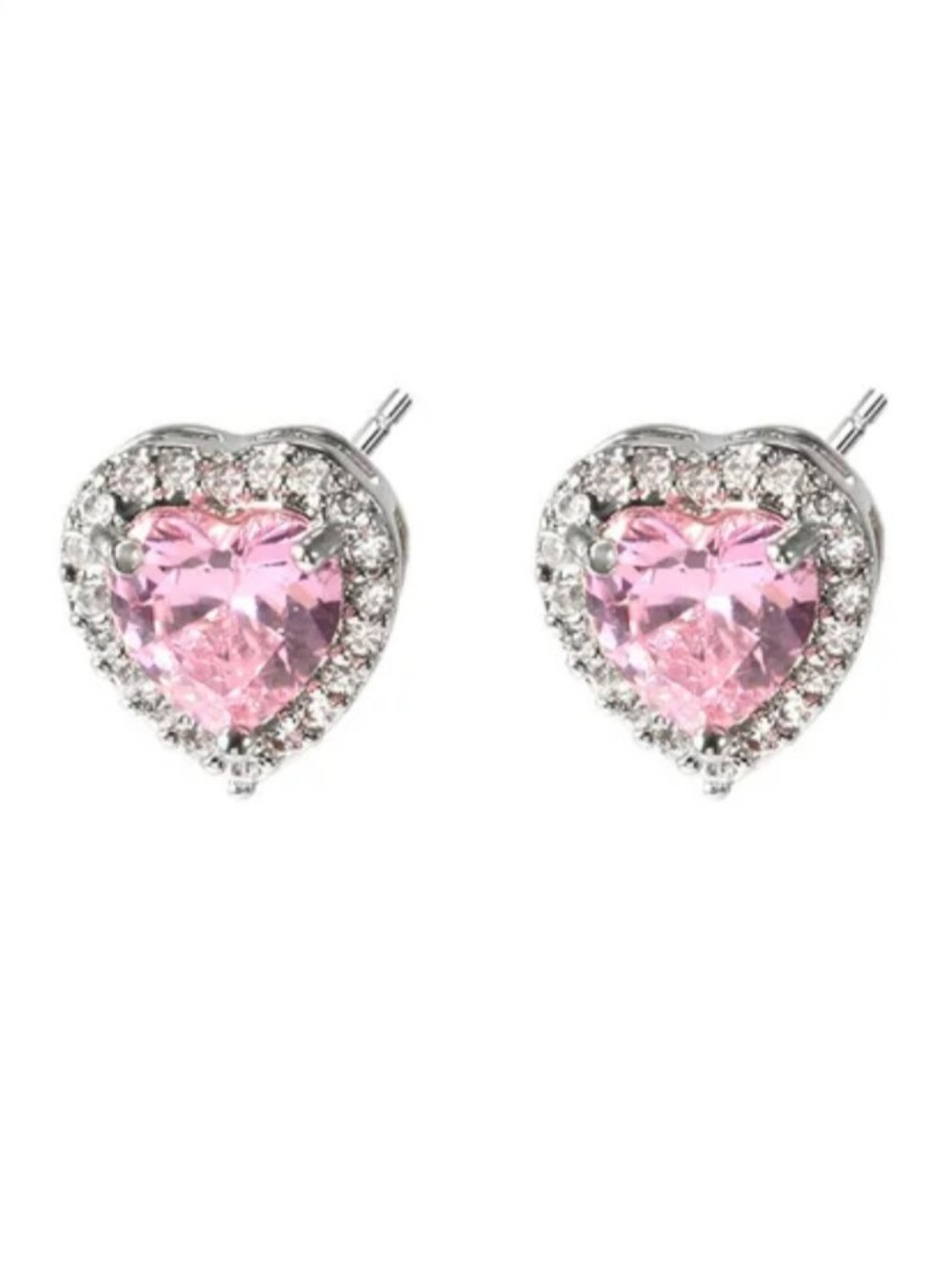 Pink Heart Studed Earing